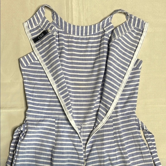 CBR Striped Halter Jumpsuit in Blue and White with waist tie - Picture 7 of 12